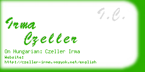irma czeller business card